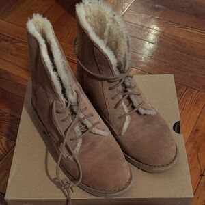 UGG Tan Shearling-Lined Winter Boots